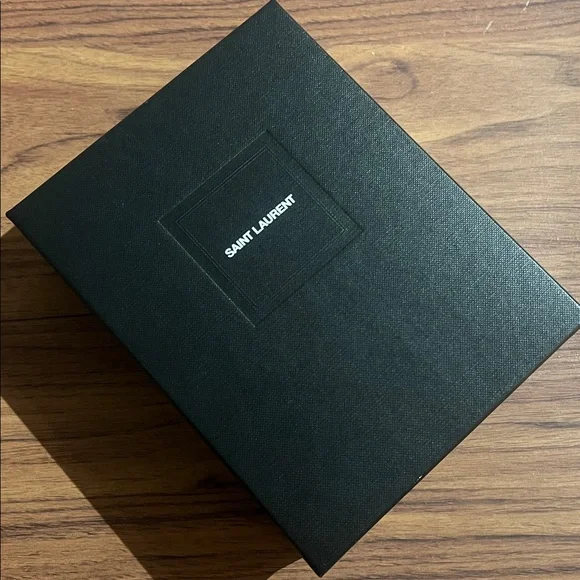 Yves Saint Laurent Black Leather Gold Monogram Wallet - Picture 5 of 7